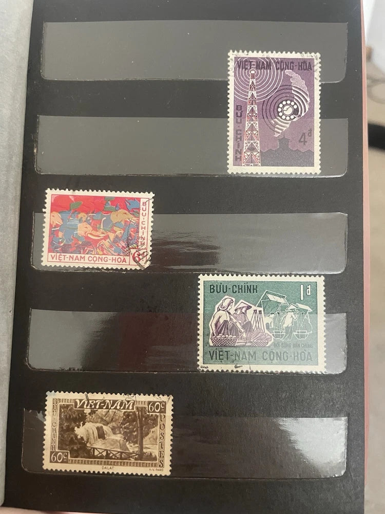 1950s & 60s Viet Kong Stamp Album Collection & First Day Issue Vietnam War