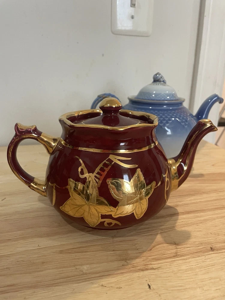 2 Porcelain Decorative Tea Pots Copenhagen Denmark & Arthur Wood England