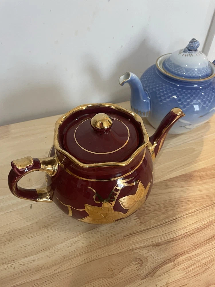 2 Porcelain Decorative Tea Pots Copenhagen Denmark & Arthur Wood England