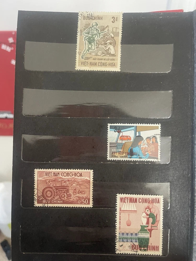 1950s & 60s Viet Kong Stamp Album Collection & First Day Issue Vietnam War