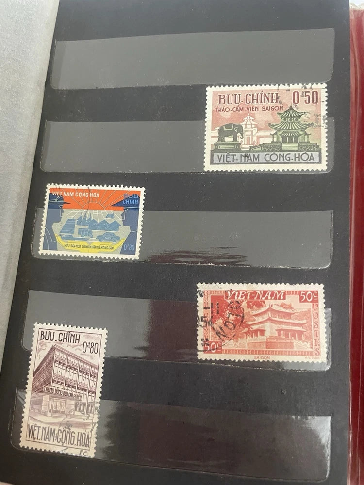 1950s & 60s Viet Kong Stamp Album Collection & First Day Issue Vietnam War