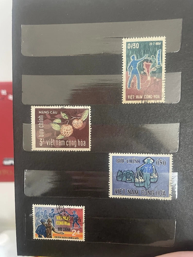 1950s & 60s Viet Kong Stamp Album Collection & First Day Issue Vietnam War