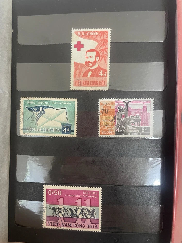 1950s & 60s Viet Kong Stamp Album Collection & First Day Issue Vietnam War