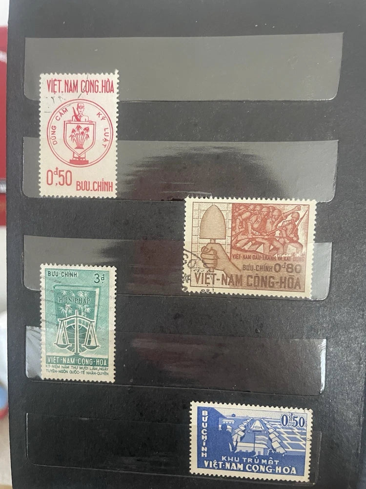 1950s & 60s Viet Kong Stamp Album Collection & First Day Issue Vietnam War