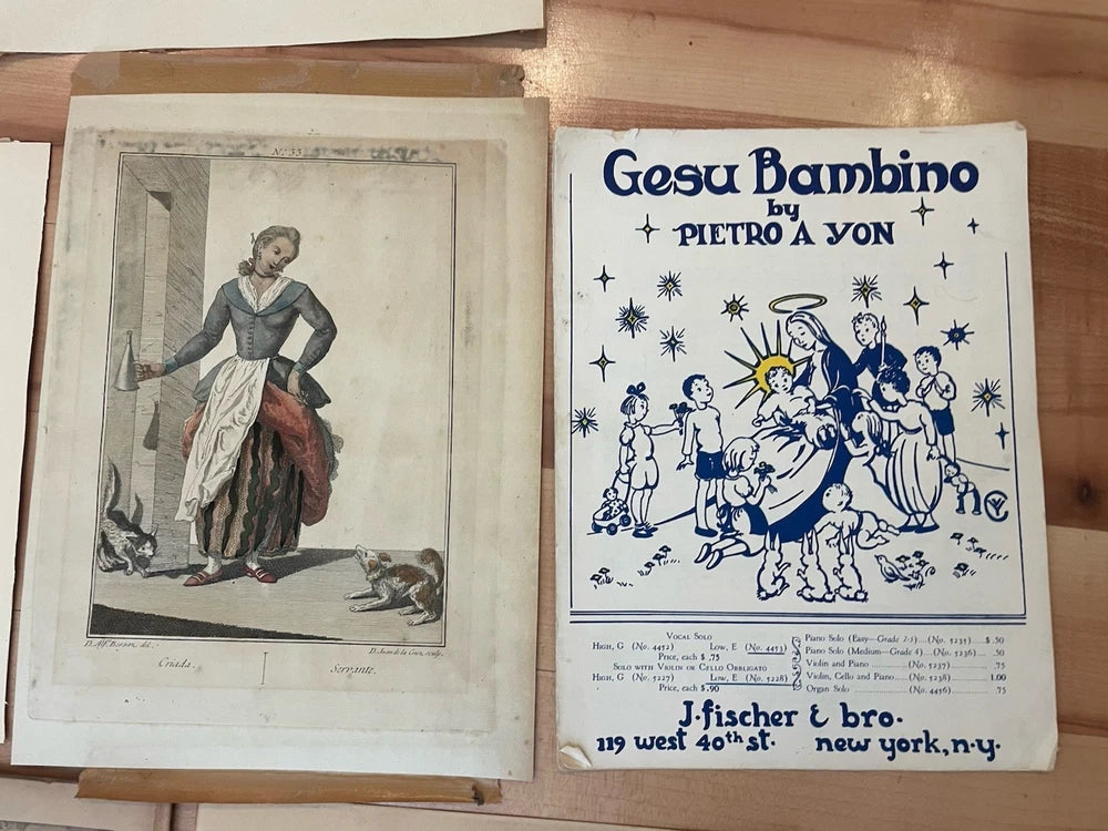 Antique Ephemera & Artwork Job Lot 1800s-1900s Photographs Etchings Lithographs