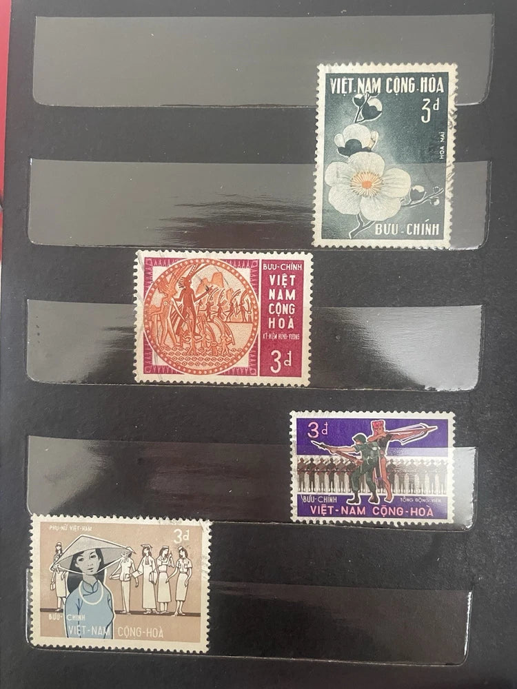 1950s & 60s Viet Kong Stamp Album Collection & First Day Issue Vietnam War