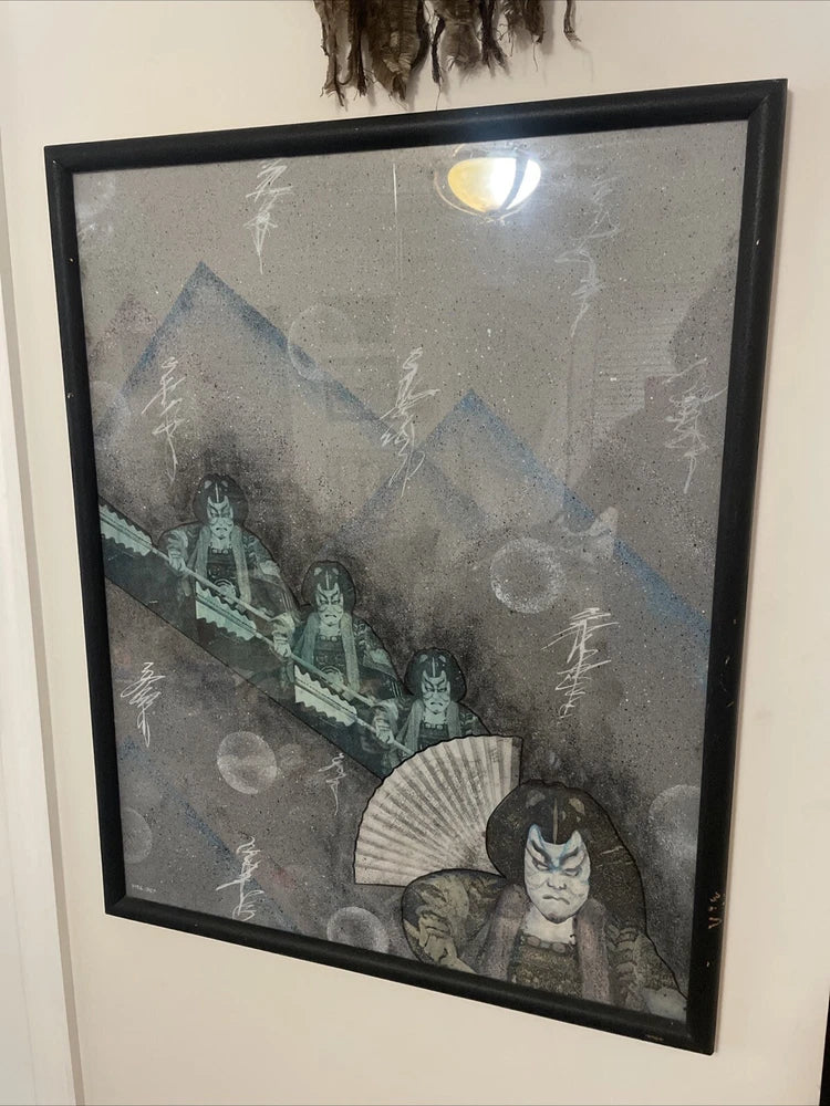 Original Collage Artwork 1985 Artist WES Randy Collett Abstract Futurism 32x16”