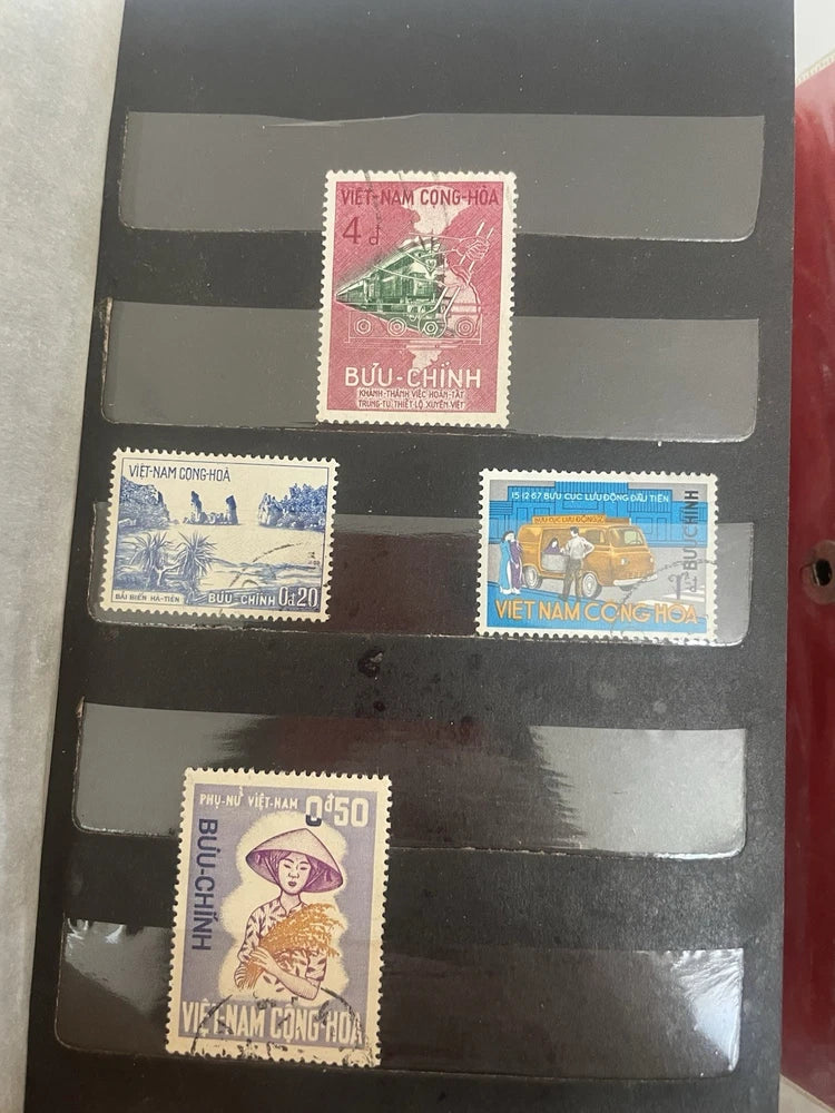 1950s & 60s Viet Kong Stamp Album Collection & First Day Issue Vietnam War