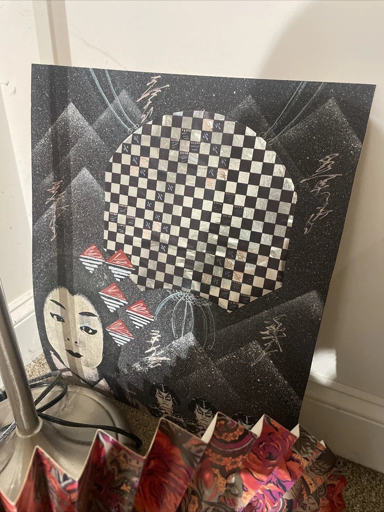 Original Collage Artwork 1985 Artist WES Randy Collett Abstract Futurism 32x16”