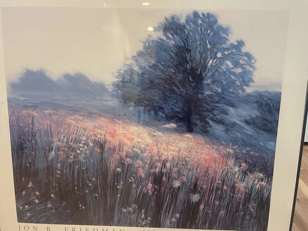 Large 34x29" Art Exhibition Poster Framed Jon R. Friedman • Misty Morning III