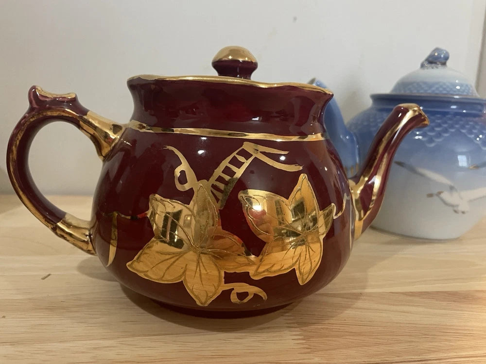 2 Porcelain Decorative Tea Pots Copenhagen Denmark & Arthur Wood England