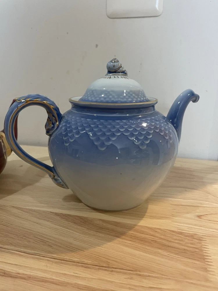2 Porcelain Decorative Tea Pots Copenhagen Denmark & Arthur Wood England