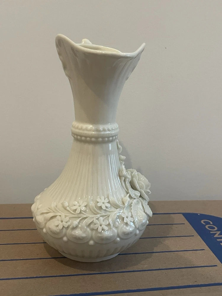 Belleek Aberdeen Irish Pottery Pitcher Ireland 2nd Black Mark (1891-1926) 7.5”