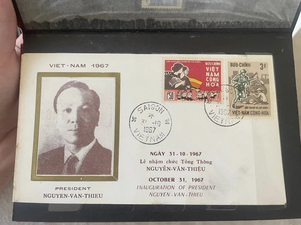 1950s & 60s Viet Kong Stamp Album Collection & First Day Issue Vietnam War