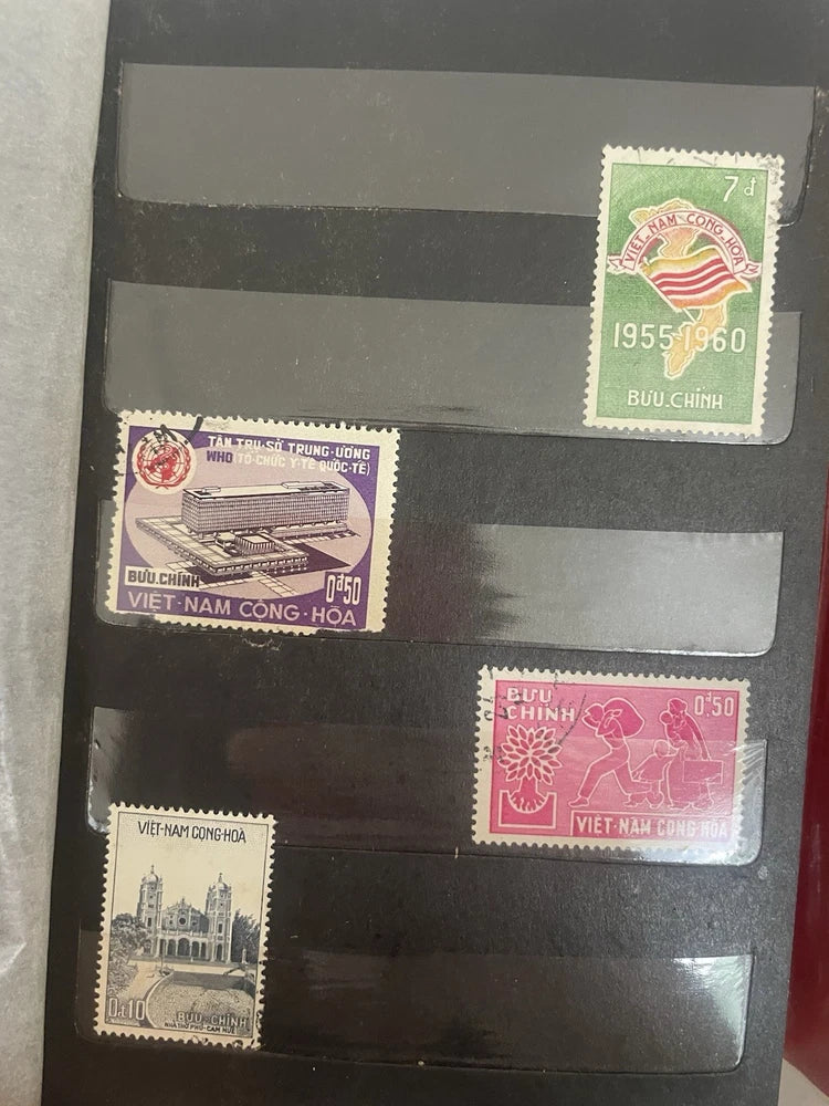 1950s & 60s Viet Kong Stamp Album Collection & First Day Issue Vietnam War