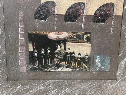 Original Collage Artwork 1985 Artist WES Randy Collett Abstract Futurism 32x16”