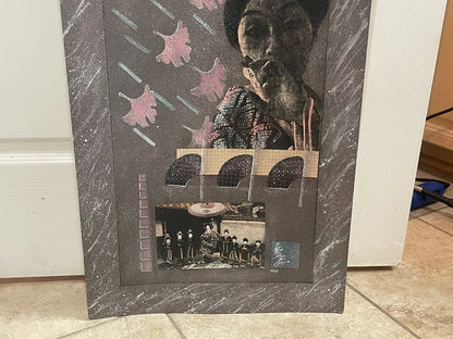 Original Collage Artwork 1985 Artist WES Randy Collett Abstract Futurism 32x16”
