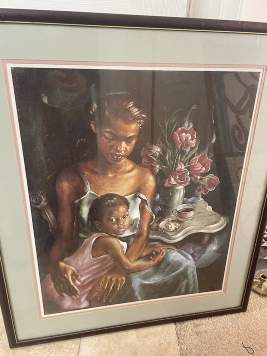 "Beulah's Baby” Primrose McPherson Paschal 35x31” Print Framed African American