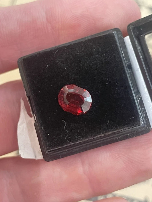 100% Natural 2.36ct 8.5x6.8mm Red Garnet Mozambique Custom Cut Unusual Shape