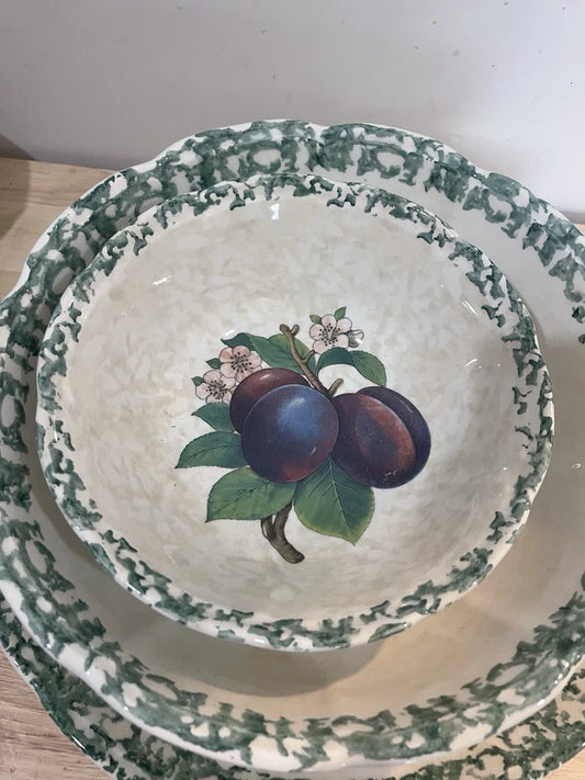 Himark Italy Set Of 3 Large Decorative Fruit Bowls Italian Ceramic Kitchen Bowls