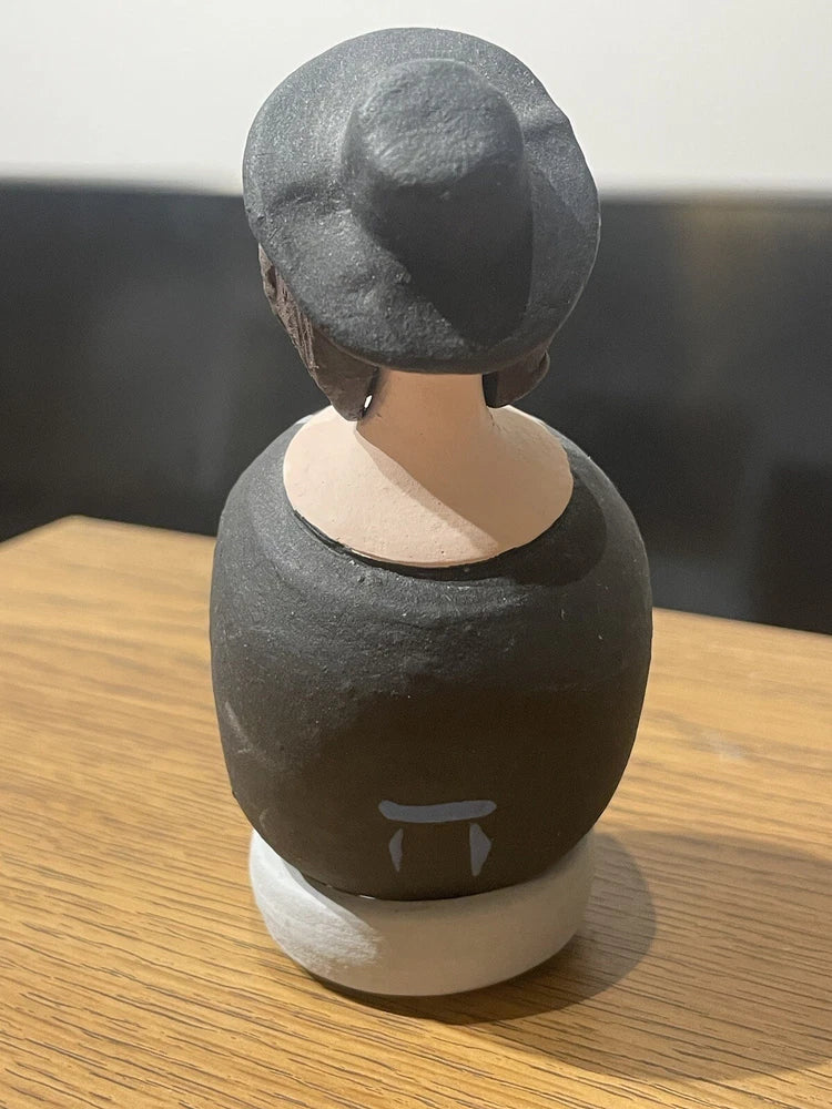 Artisan Made Jewish Rabbi Dreidel Figurine Hand Painted Pottery Israel Judaica