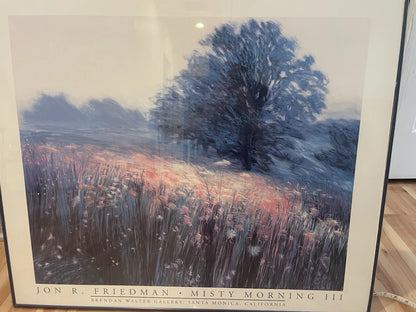 Large 34x29" Art Exhibition Poster Framed Jon R. Friedman • Misty Morning III