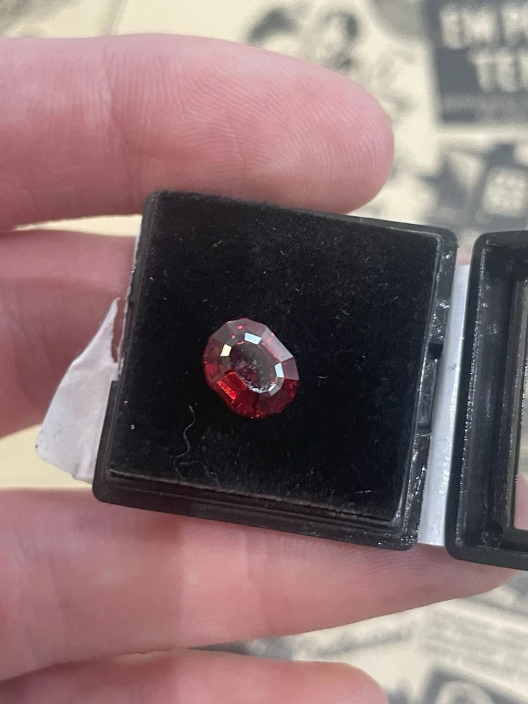 100% Natural 2.36ct 8.5x6.8mm Red Garnet Mozambique Custom Cut Unusual Shape