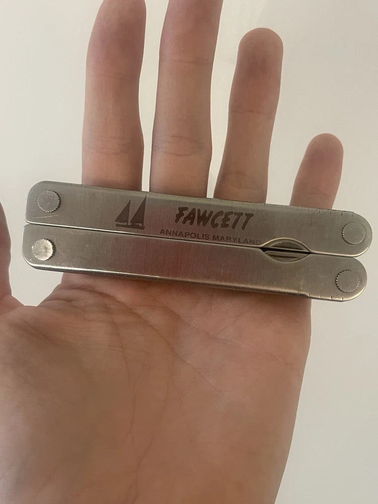 VTG Leatherman Steel Multi-Tool USA Made Portland Oregon Fawcett Leather Case