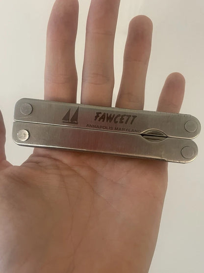 VTG Leatherman Steel Multi-Tool USA Made Portland Oregon Fawcett Leather Case