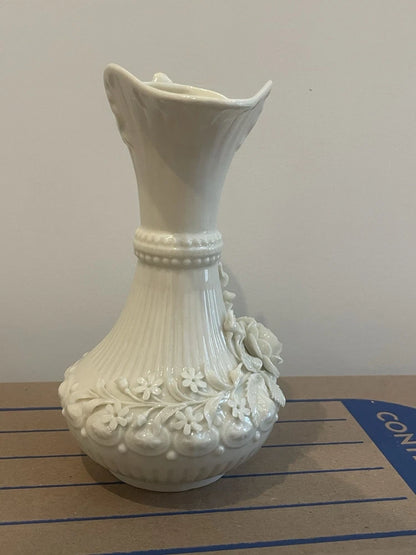 Belleek Aberdeen Irish Pottery Pitcher Ireland 2nd Black Mark (1891-1926) 7.5”