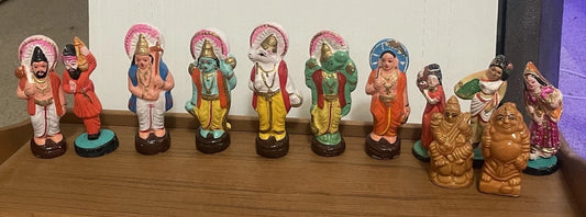 Dasavatharam Golu Handmade Figure Full Set 10 Navaratri Festival India Hindu God