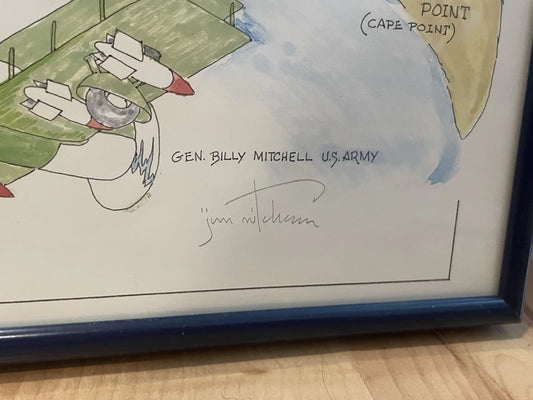 Framed Map Outer Banks, NC by Jim Mitchem (Hand Signed in Pencil) 1999 ~ 20x16"