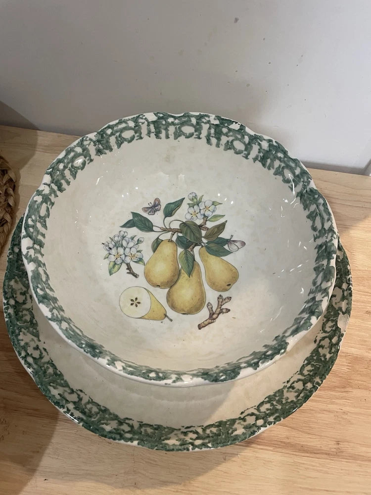 Himark Italy Set Of 3 Large Decorative Fruit Bowls Italian Ceramic Kitchen Bowls